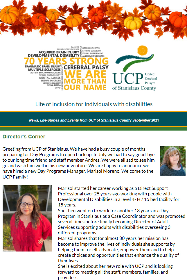 UCP Newsletter- September 2021-cover
